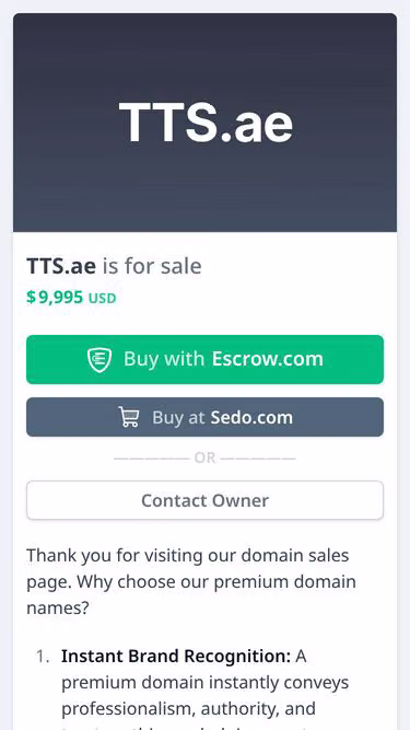 Screenshot of tts.ae