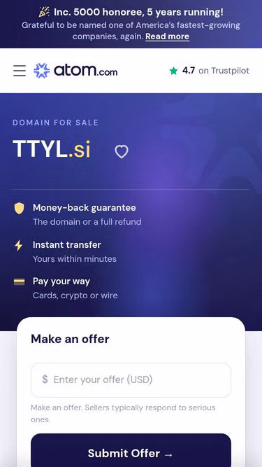 Screenshot of ttyl.si