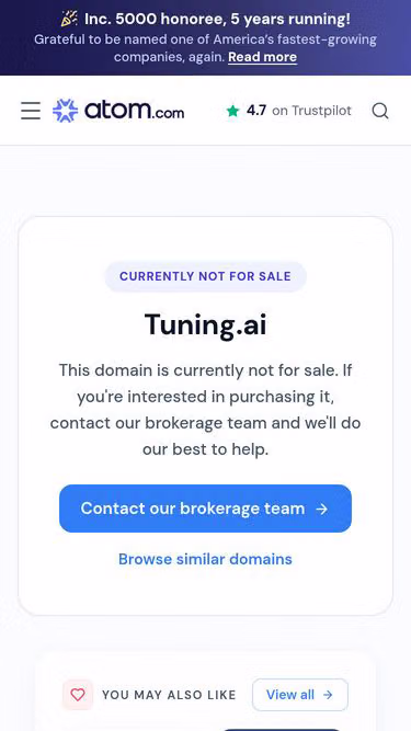 Screenshot of tuning.ai