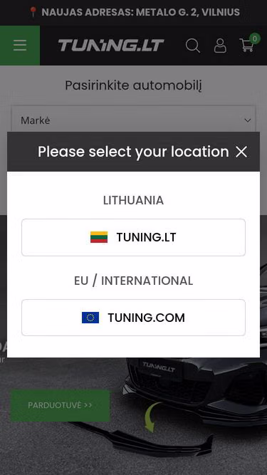 Screenshot of tuning.lt
