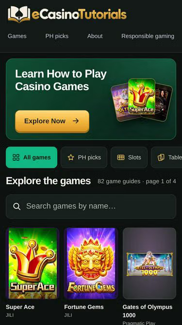 Screenshot of tutorials.casino