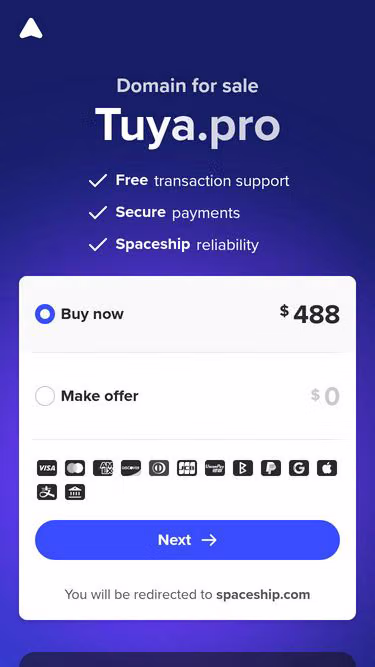 Screenshot of tuya.pro