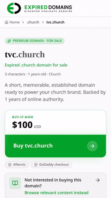 Screenshot of tvc.church