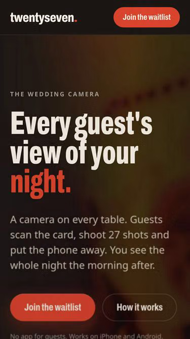 Screenshot of twentyseven.camera