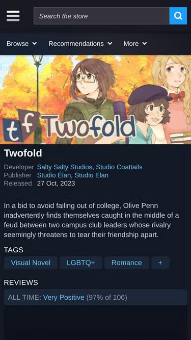 Screenshot of twofold.page