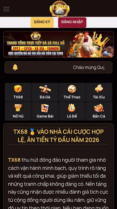 Screenshot of tx68.win