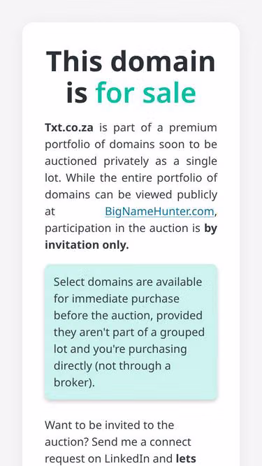 Screenshot of txt.co.za