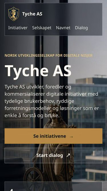 Screenshot of tyche.no