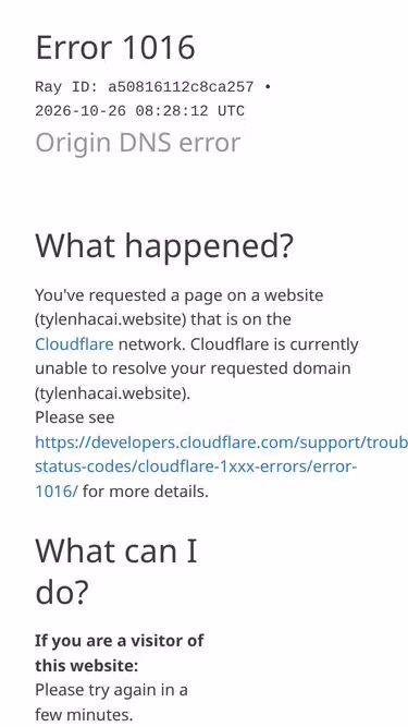 Screenshot of tylenhacai.website