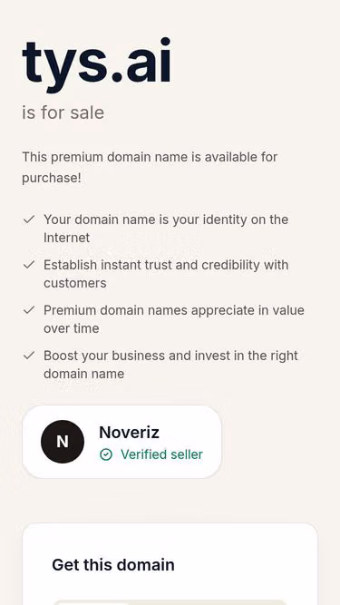 Screenshot of tys.ai