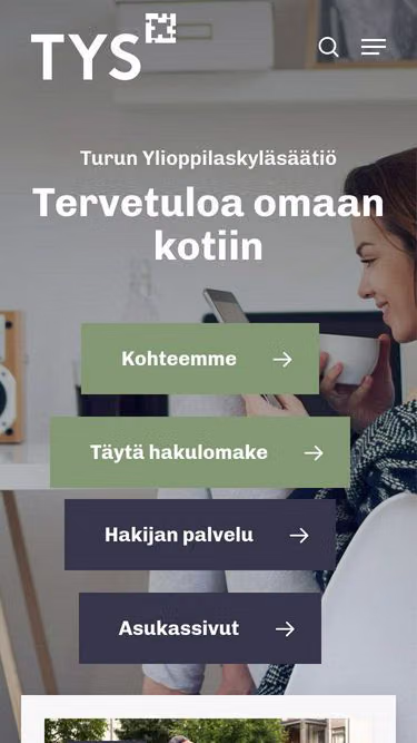 Screenshot of tys.fi