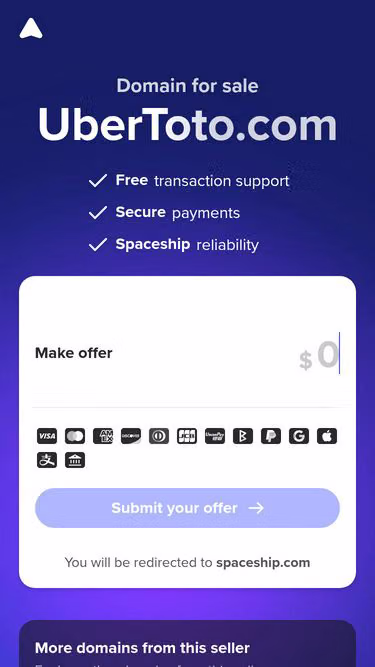 Screenshot of ubertoto.com