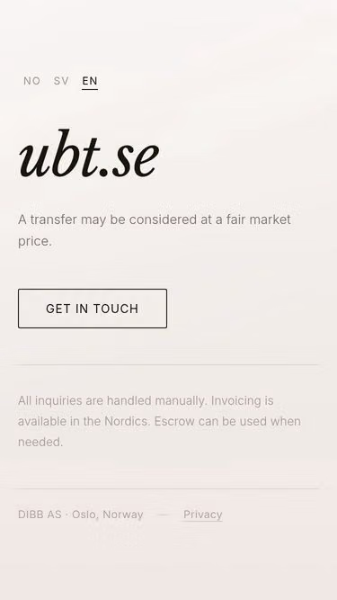 Screenshot of ubt.se