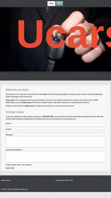 Screenshot of ucars.co.za