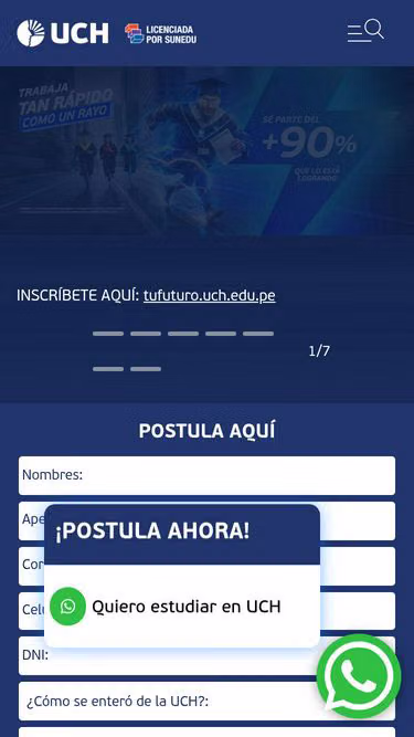 Screenshot of uch.edu.pe