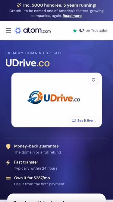 Screenshot of udrive.co