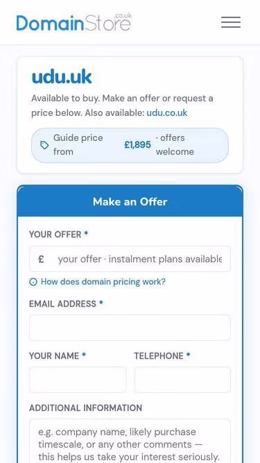 Screenshot of udu.uk