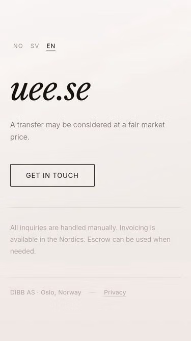 Screenshot of uee.se
