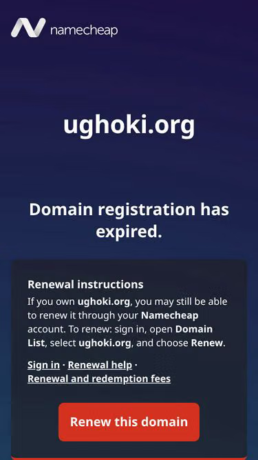 Screenshot of ughoki.org