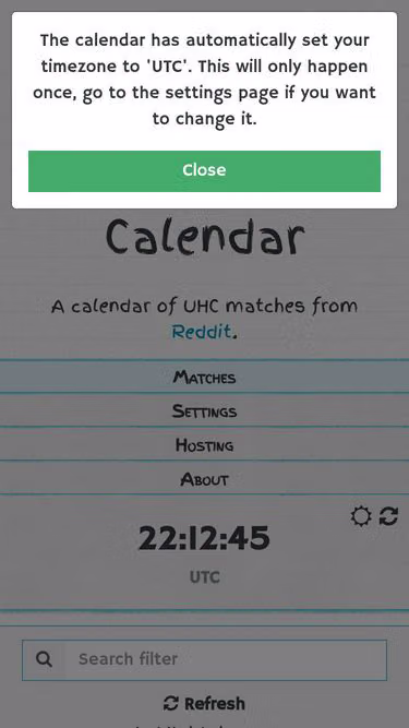 Screenshot of uhc.gg