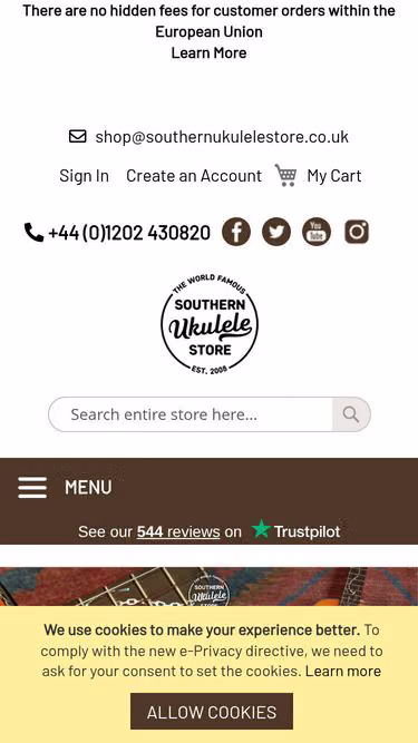 Screenshot of ukulele.co.uk