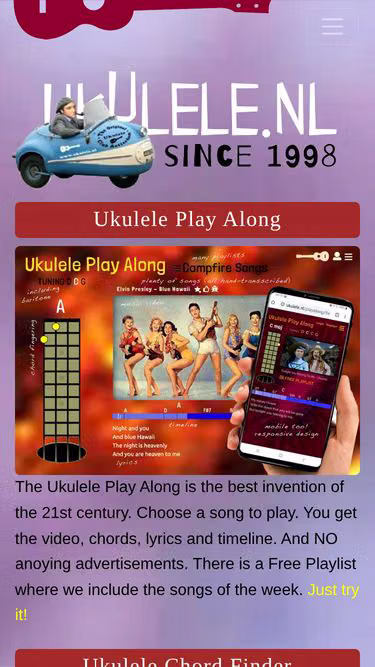 Screenshot of ukulele.nl