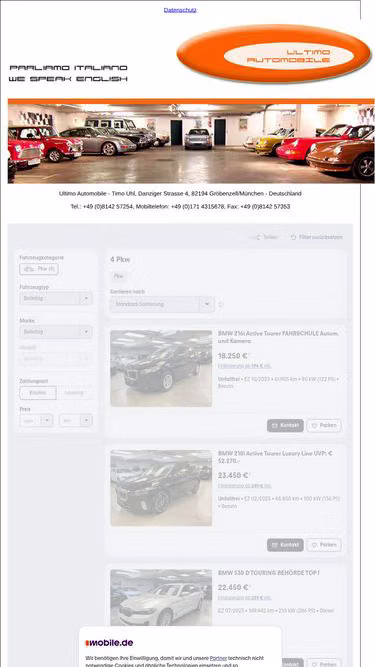 Screenshot of ultimo.de