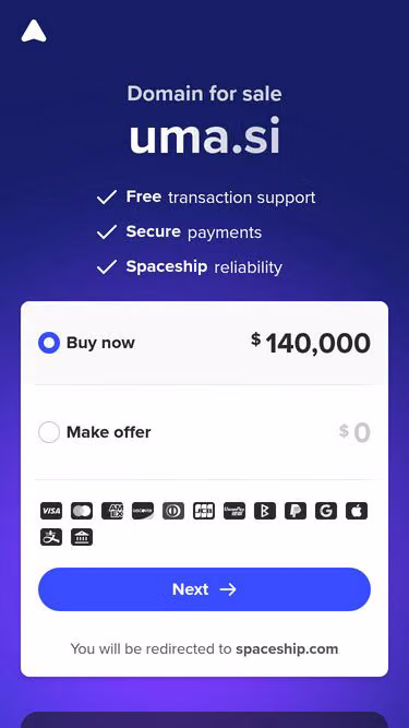Screenshot of uma.si