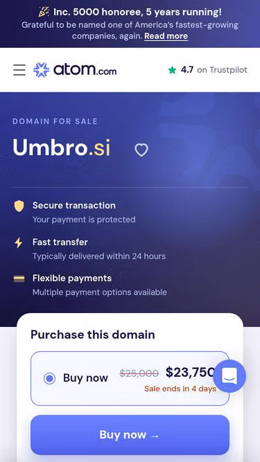 Screenshot of umbro.si