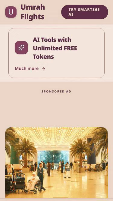 Screenshot of umrah.flights