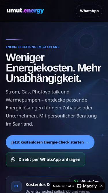 Screenshot of umut.energy