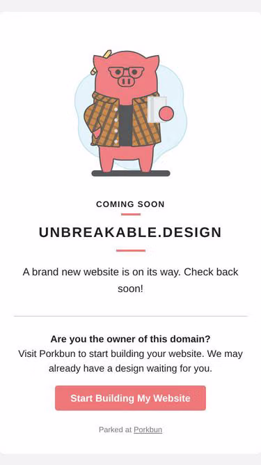Screenshot of unbreakable.design