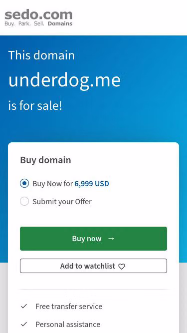Screenshot of underdog.me
