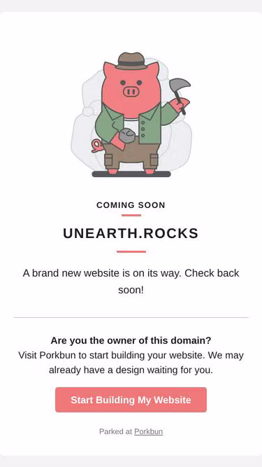 Screenshot of unearth.rocks