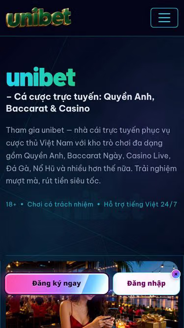Screenshot of unibet.vin