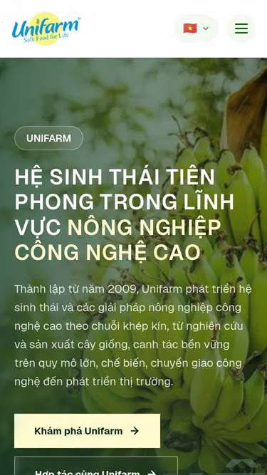 Screenshot of unifarm.com.vn