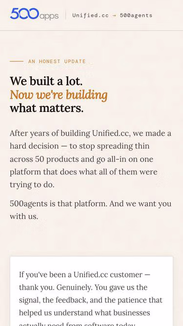 Screenshot of unified.cc