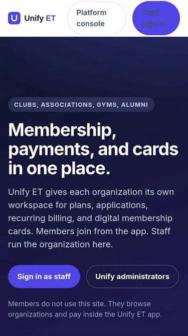 Screenshot of unify.et