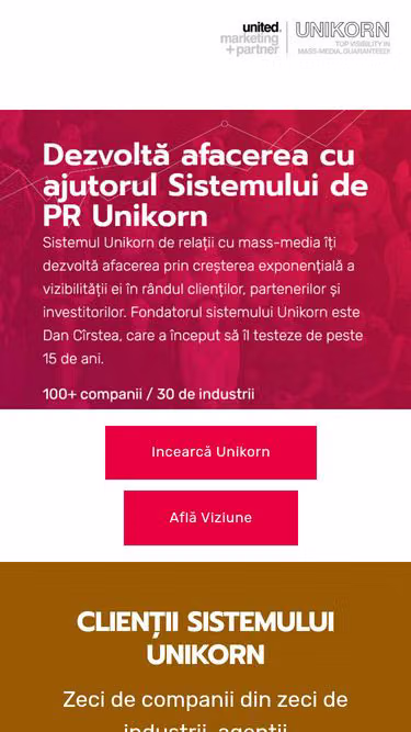Screenshot of unikorn.ro