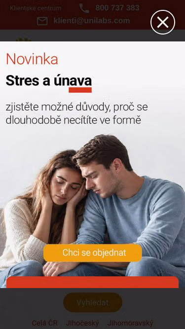 Screenshot of unilabs.cz