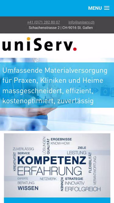 Screenshot of uniserv.ch