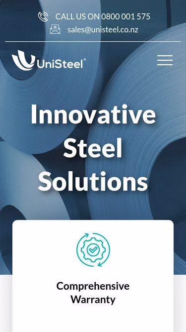 Screenshot of unisteel.co.nz