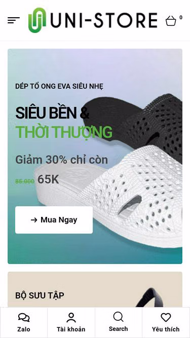Screenshot of unistore.vn