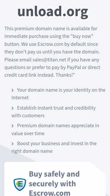 Screenshot of unload.org