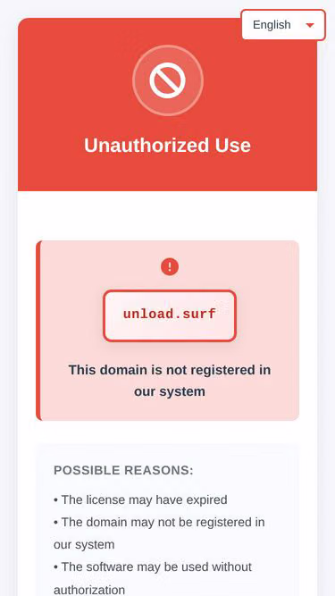 Screenshot of unload.surf