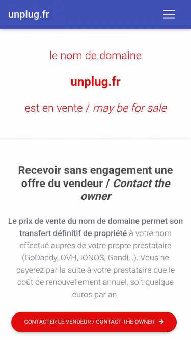 Screenshot of unplug.fr