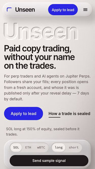 Screenshot of unseen.markets