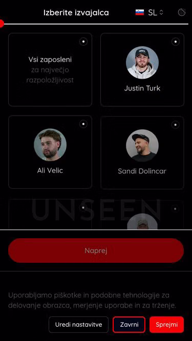 Screenshot of unseen.style