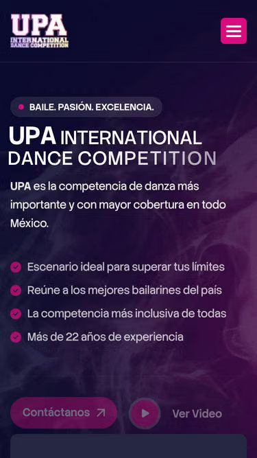 Screenshot of upa.dance