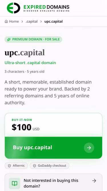 Screenshot of upc.capital